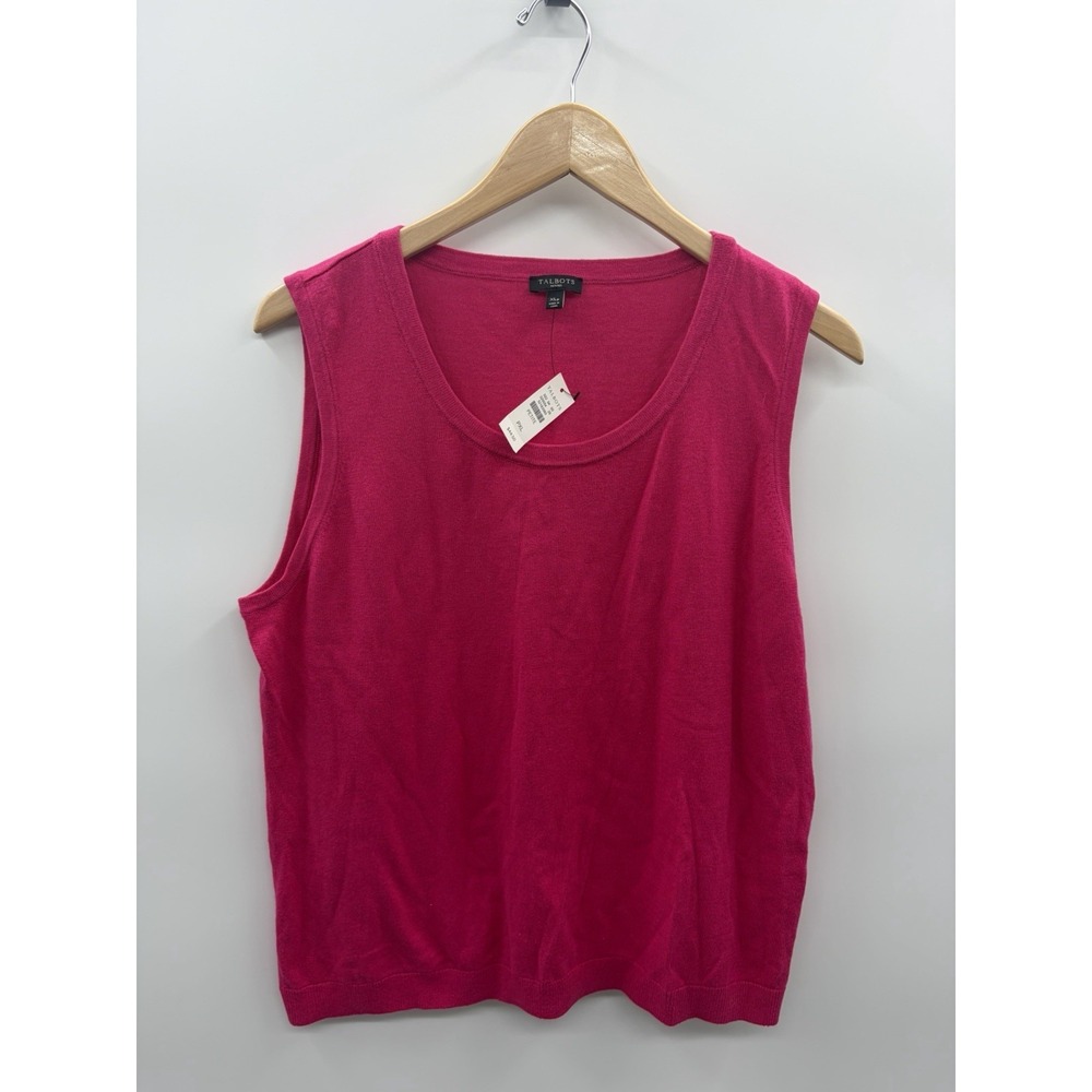 Talbots Petites Womens XLP Cotton/Cashmere Sleeveless Scoop Neck Sweater 1094‎